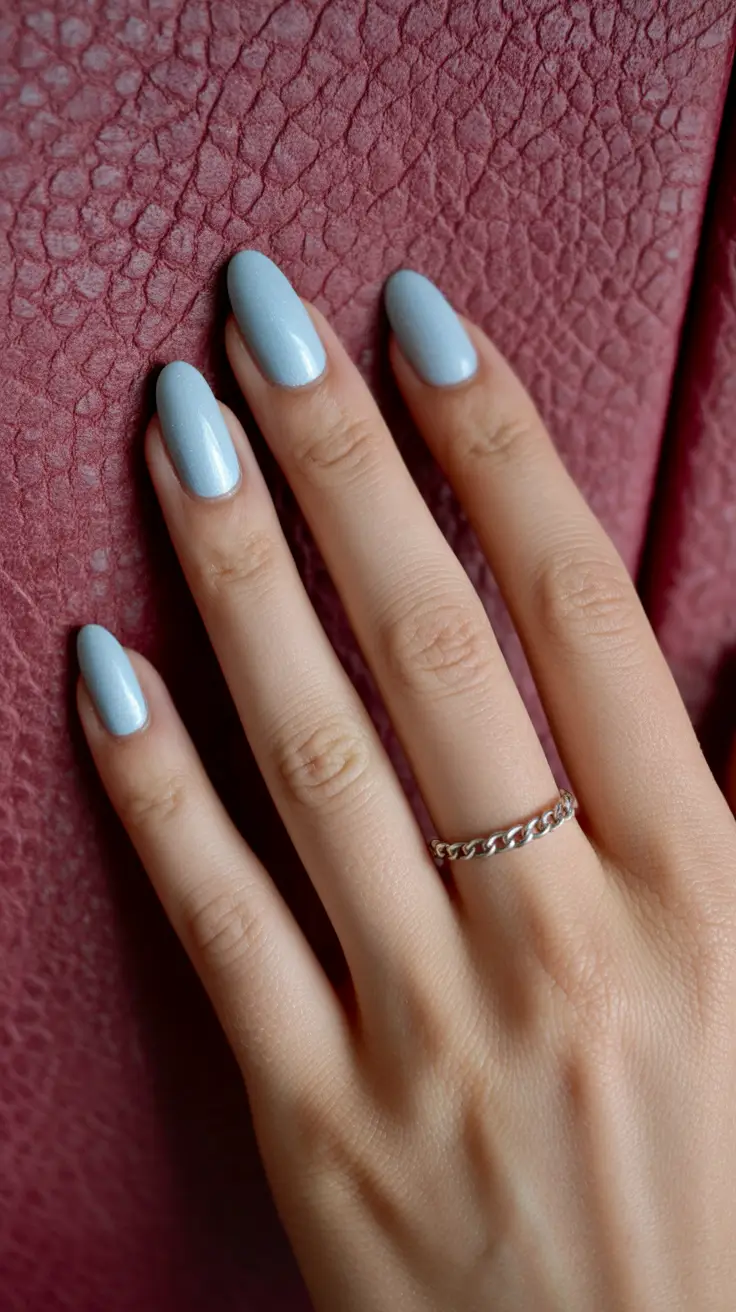 summer short nail inspo 2026 Cool Toned Blue for Effortless Elegance